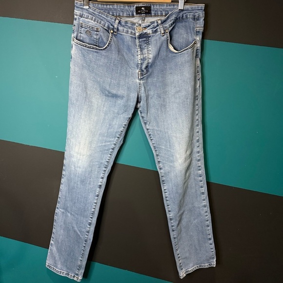 Etro Blue Straight Jeans Classic Style - Picture 2 of 7